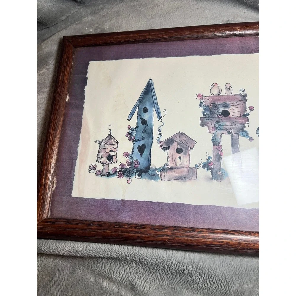 Framed Birdhouse Wall Art No Place Like Our Place Cottagecore Whimsical Decor
